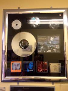 Rory Gallagher's Platinum Disc for 'Live in Europe' proudly on display among other unique Rory related artefacts in the music library which bears his name.